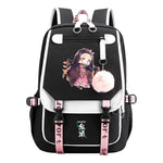 Cartoon Fashion Usb Youth Student Backpack Boy's And Girl's Leisure Ribbon Flip Backpack