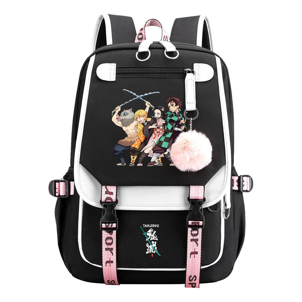 Cartoon Fashion Usb Student Backpack For Boy And Girl, Casual Woven Strap Flip Back Backpack