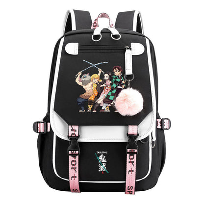 Cartoon Fashion Usb Student Backpack For Boy And Girl, Casual Woven Strap Flip Back Backpack