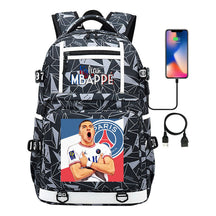 Football Star Mbappe Printed Usb Youth Student Backpack, Boy's And Girl's Backpack, Leisure Travel Backpack