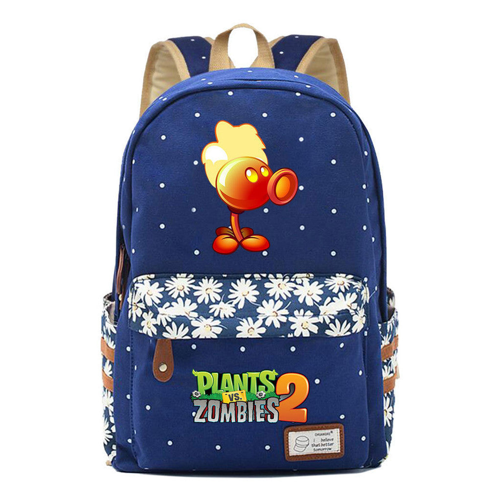 Game Plants Battle Printed Teenage Girl Student Backpack For Men And Women's Leisure Backpack