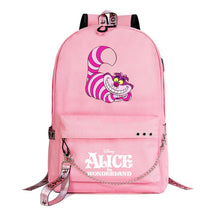 Cheshire Cat Alice's Adventure In Wonderland Youth School Bag Men's And Women's Leisure Weaving Strap Backpack