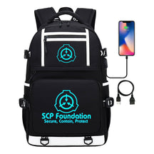 Blue Glow Printed Usb Youth Student Backpack For Men And Women's Leisure Travel Backpack