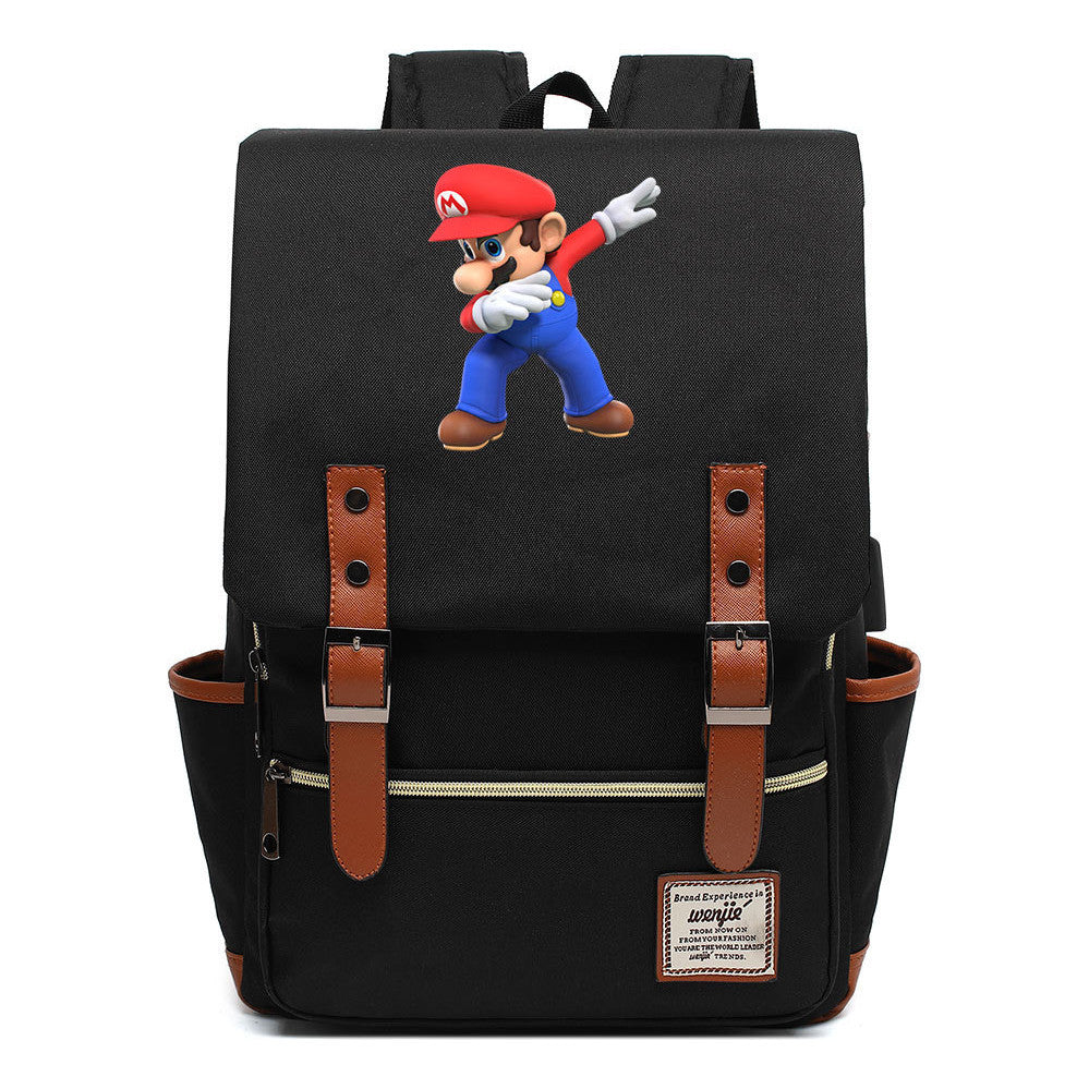 Game Super Mario Youth Student Backpack Usb Casual Backpack