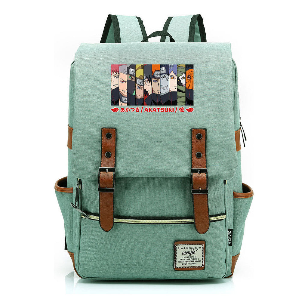 Naruto Printed Student Backpack Casual Belt Buckle Classic Backpack