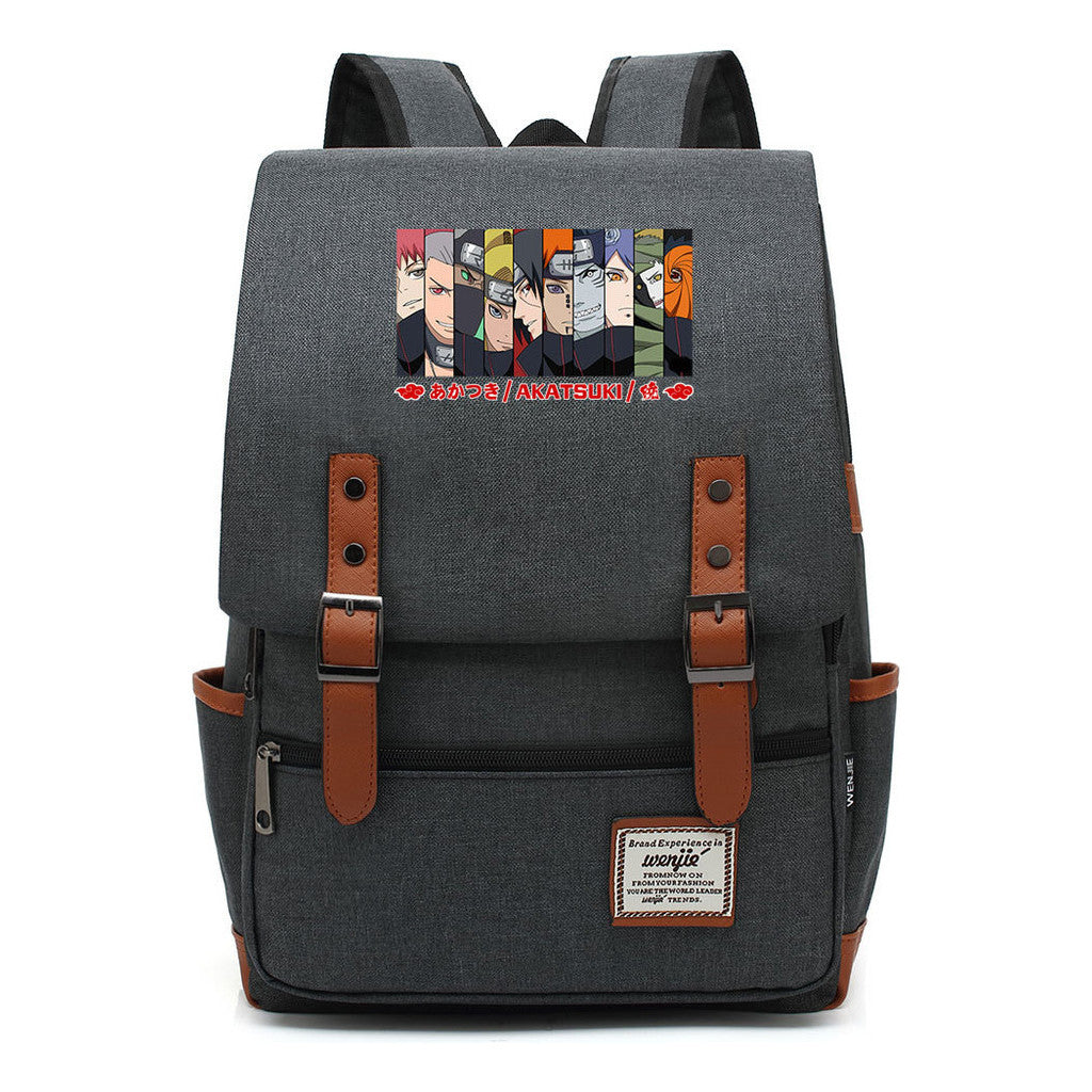 Naruto Printed Student Backpack Casual Belt Buckle Classic Backpack