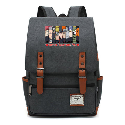 Naruto Printed Student Backpack Casual Belt Buckle Classic Backpack