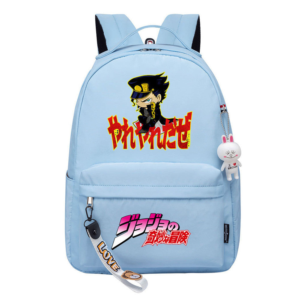 Comic Jojo's Wonderful Adventure Print Youth Student School Bag Leisure Bag Girl Backpack