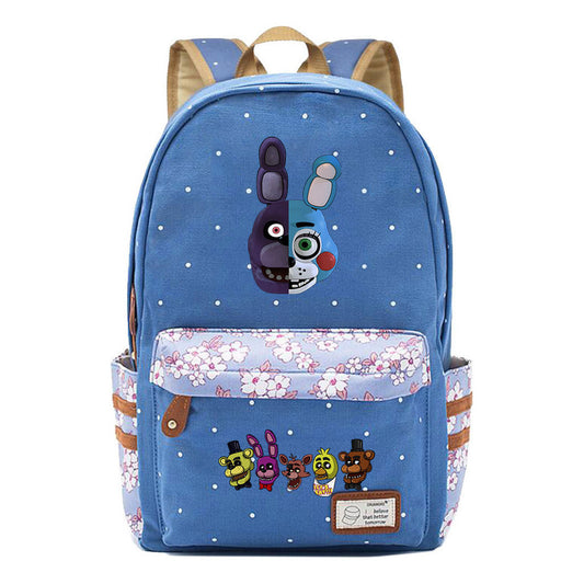 Toy Bear Game Fashion Printed Teenage Girls Student School Bag Men's And Women's Casual Canvas Backpack