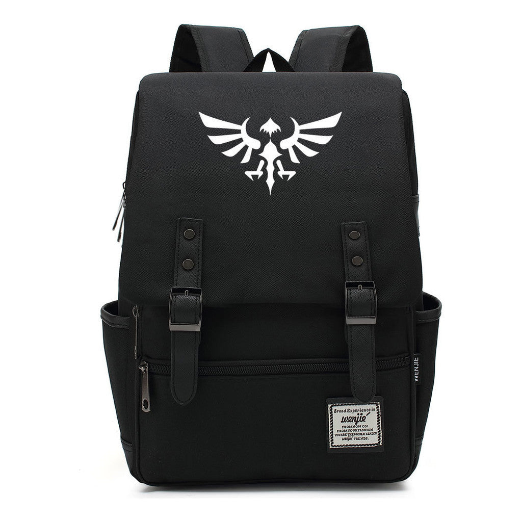 Game Zelda Printed Youth Student Backpack For Men And Women, Casual Belt Buckle, Classic Backpack