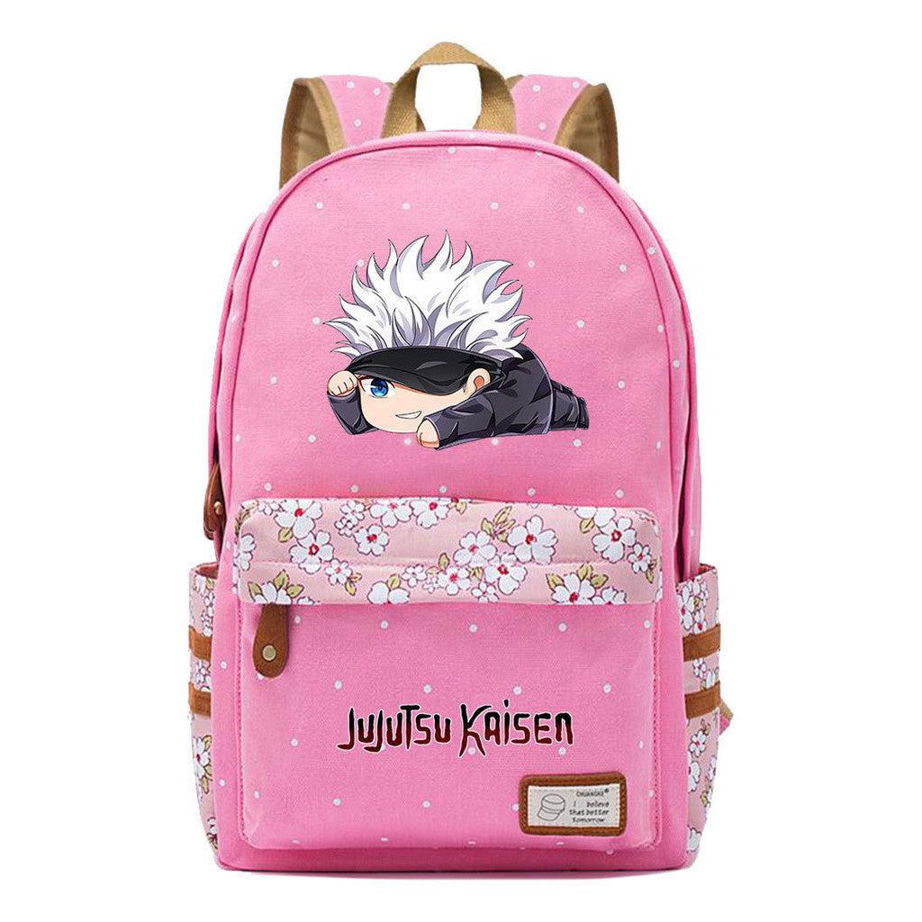 Cartoon Teenage Girl Student Backpack Casual Canvas Backpack