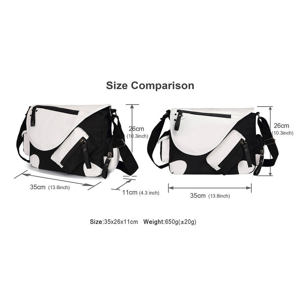 Youth Student Backpack, Canvas Shoulder Bag, Men's And Women's Casual Diagonal Backpack