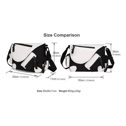Youth Student Backpack, Canvas Shoulder Bag, Men's And Women's Casual Diagonal Backpack