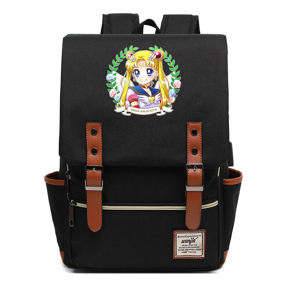 Beautiful Girl Warrior Youth Student School Bag Usb Men's And Women's Leisure Backpack