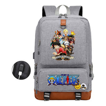 Cartoon Pirate King Printed Usb Student Backpack Leisure Travel Backpack