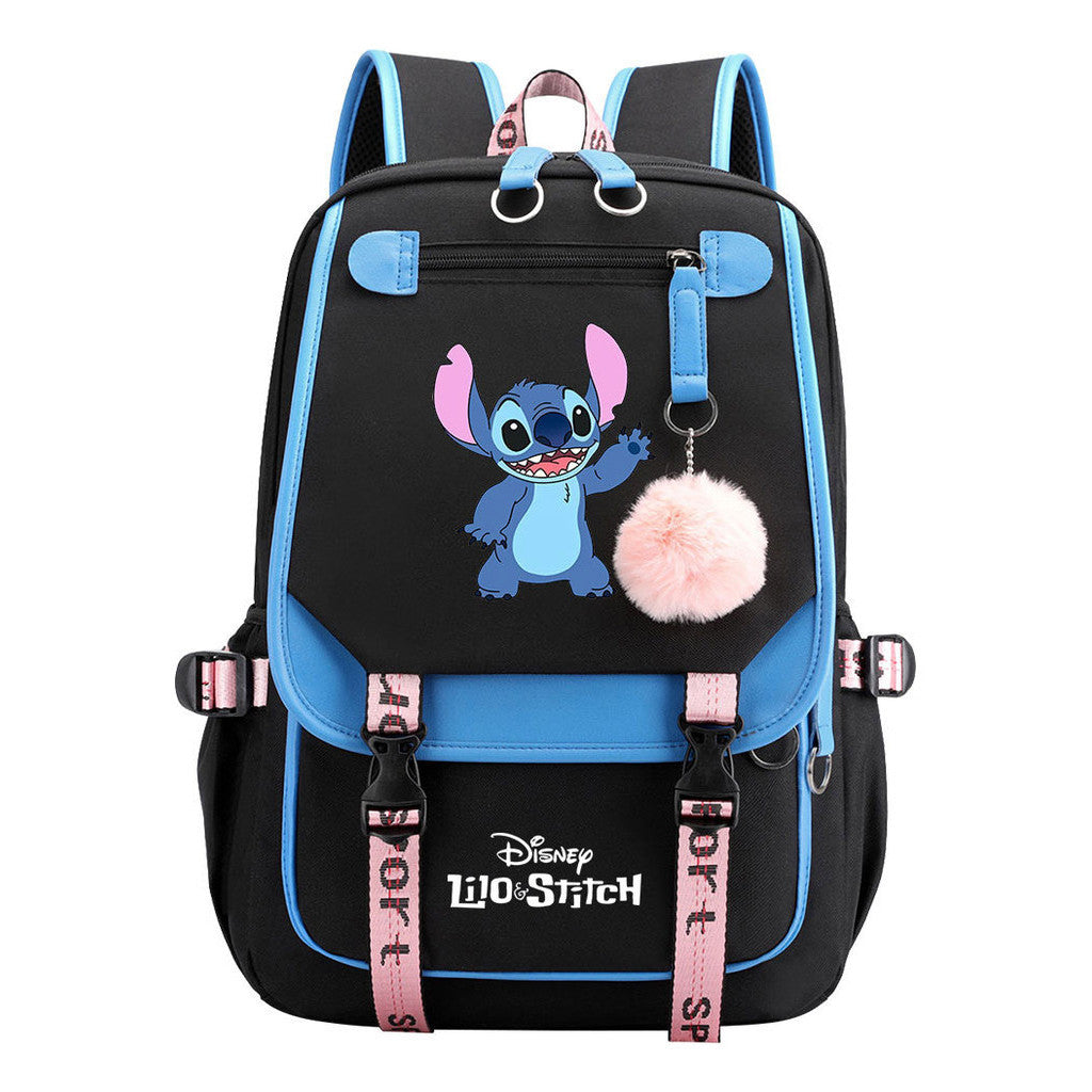 Interstellar Baby Stitch Usb Backpack For Boys And Girls Casual Woven Strap Flip Backpack