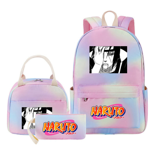 Naruto Teenage Student Girls School Bag Lunch Bag Three Piece Set Backpack Set