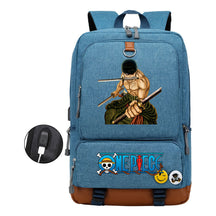 Cartoon One Piece Print Usb Youth Student Backpack For Leisure Travel Backpack