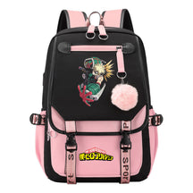 My Heroes Academy Usb Youth Student Backpack With Casual Woven Strap Flip Back Backpack