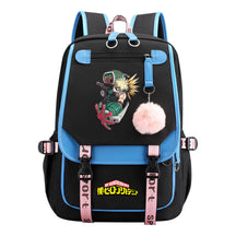My Heroes Academy Usb Youth Student Backpack With Casual Woven Strap Flip Back Backpack