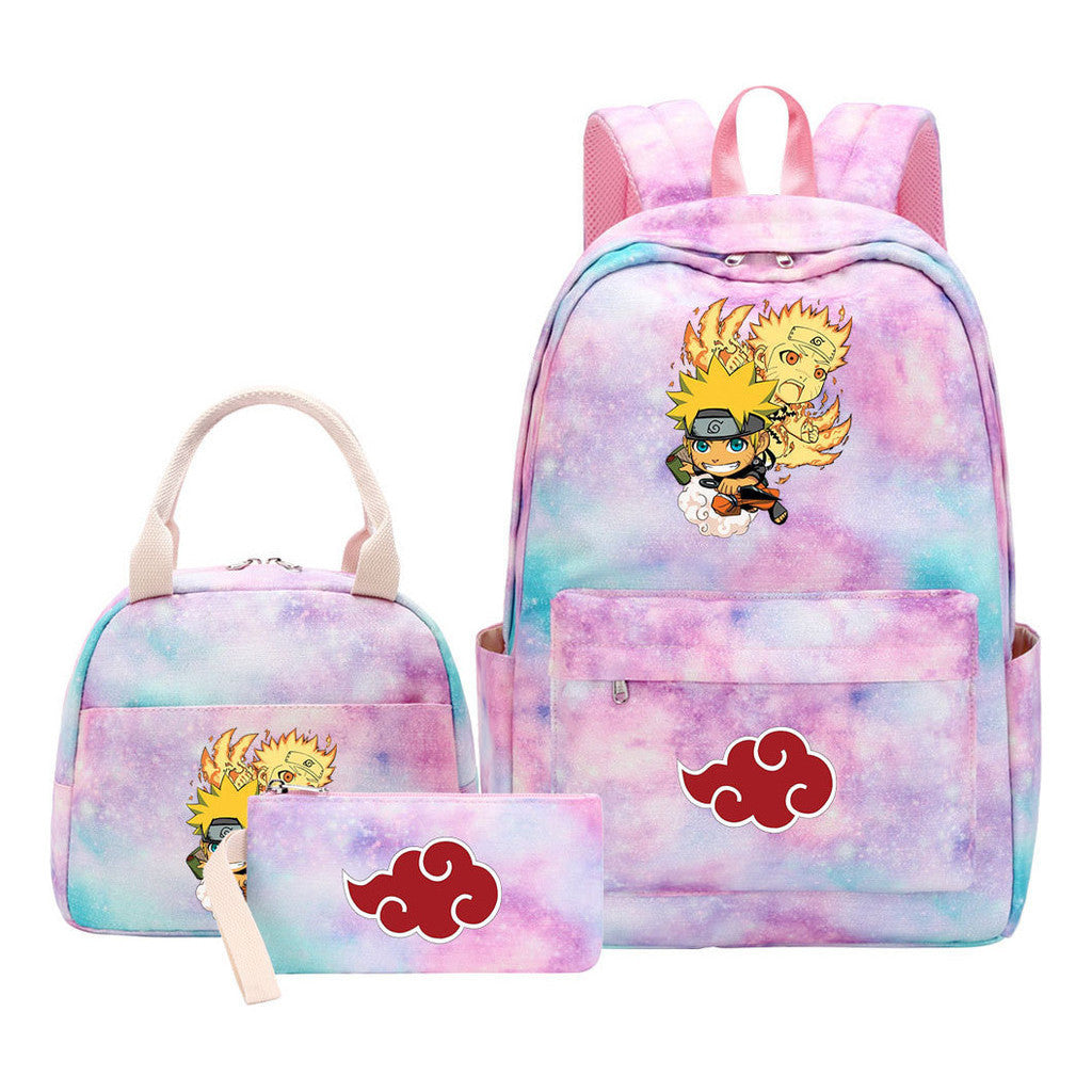 Naruto Girls School Bag Lunch Bag Three Piece Set Backpack Set