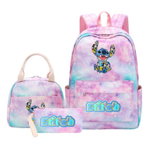 Interstellar Baby Stitch Youth Student Girls School Bag Lunch Bag Three Piece Set Backpack Set