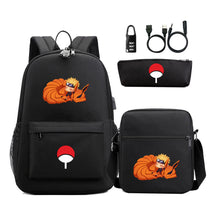 Naruto Usb Password Lock Student Backpack Three Piece Set Backpack Set