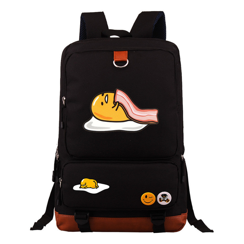 Cartoon Anime Lazy Egg Youth Student Backpack With Large Capacity Travel Bag For Boys And Girls Backpack