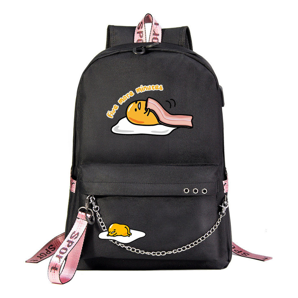 Lazy Egg Usb Youth Student Backpack For Men And Women's Leisure Travel Backpack