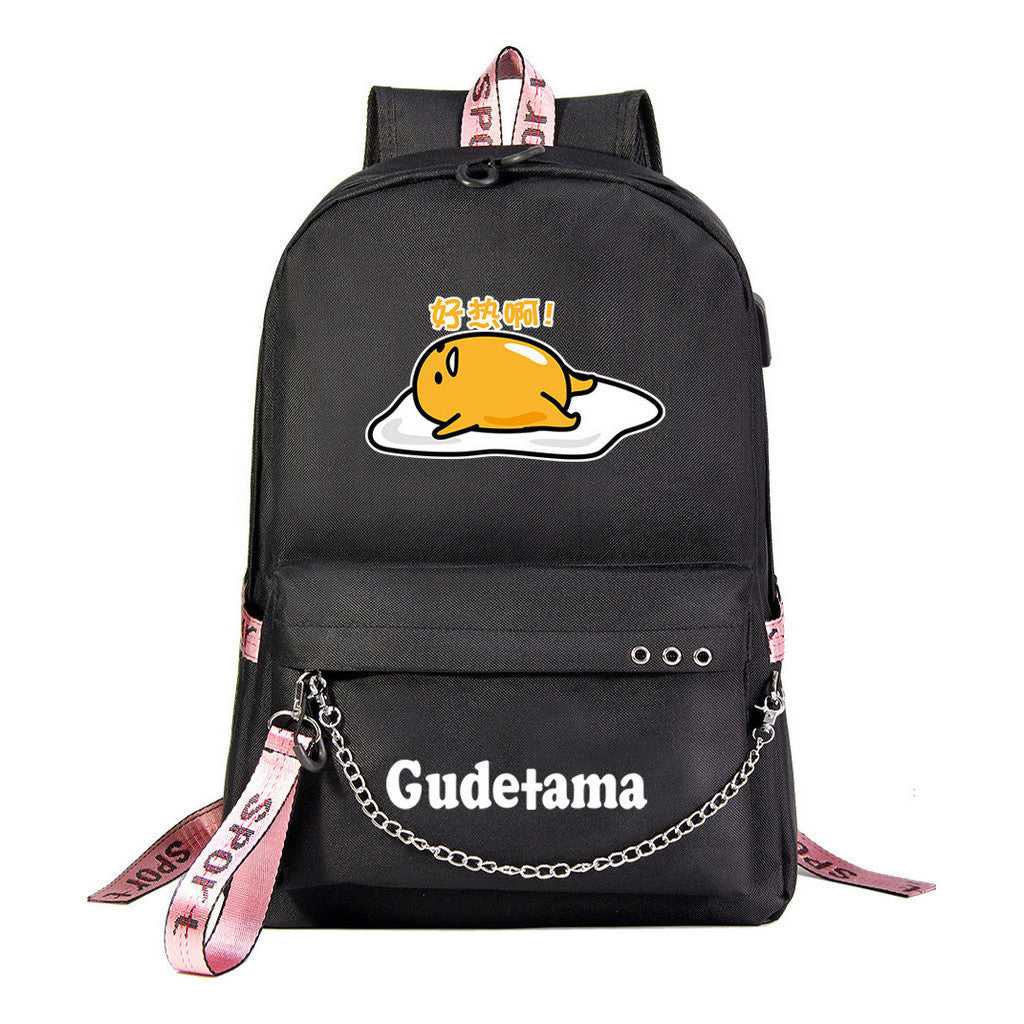 Lazy Egg Usb Youth Student Backpack For Boys And Girls Leisure Travel Backpack