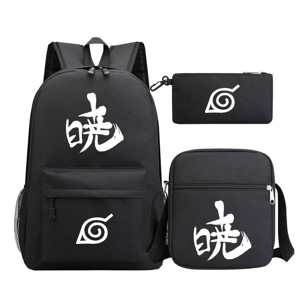 Anime Naruto Starry Sky Youth School Bag Three Piece Set For Men And Women Backpack Set
