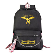 Golden Death Note Death God Usb Youth Student School Bag Leisure Travel Backpack
