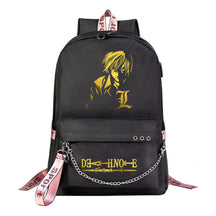 Golden Death Note Death God Usb Youth Student School Bag Leisure Travel Backpack