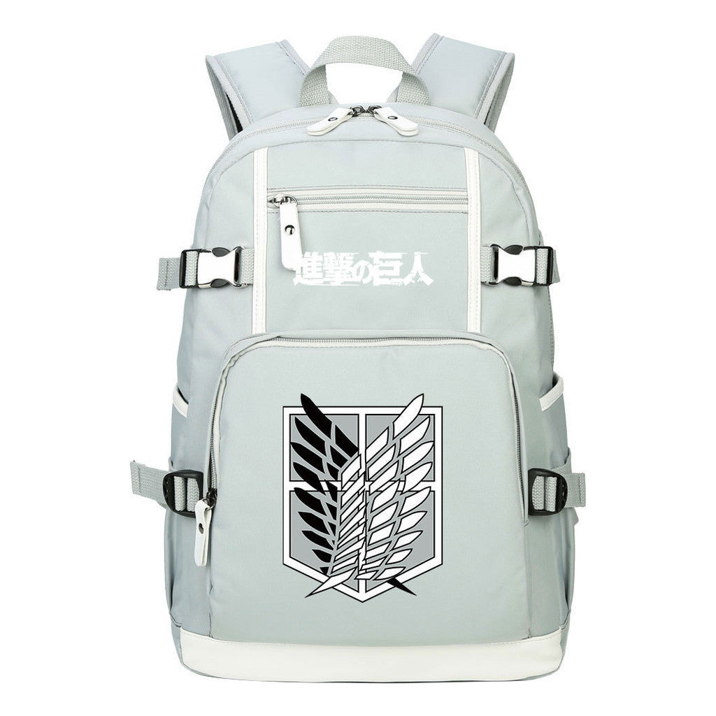 Giant Wings Of Cartoon And Anime Attack Youth Student Backpack, Leisure Travel Backpack