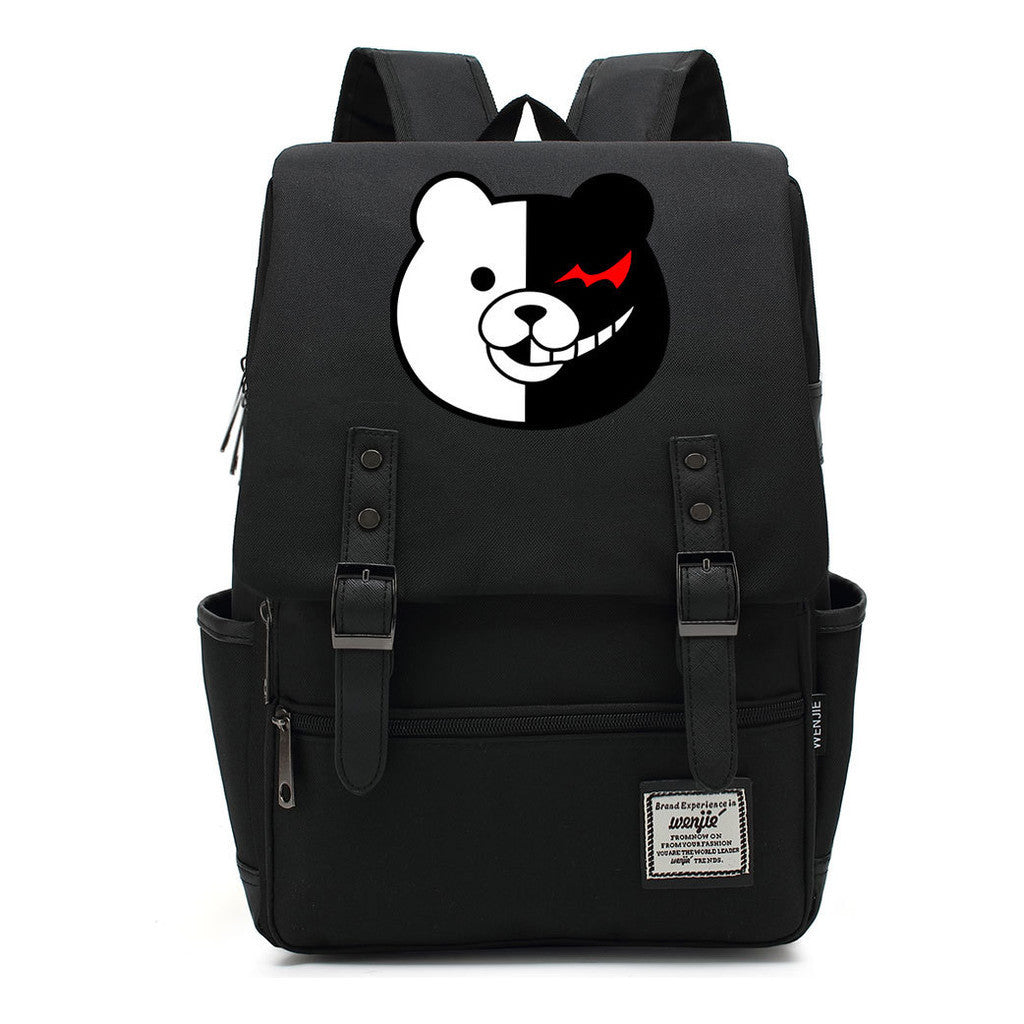 Printed Teenage Student Backpack For Men And Women With Casual Belt Buckle Classic Backpack