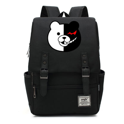 Printed Teenage Student Backpack For Men And Women With Casual Belt Buckle Classic Backpack