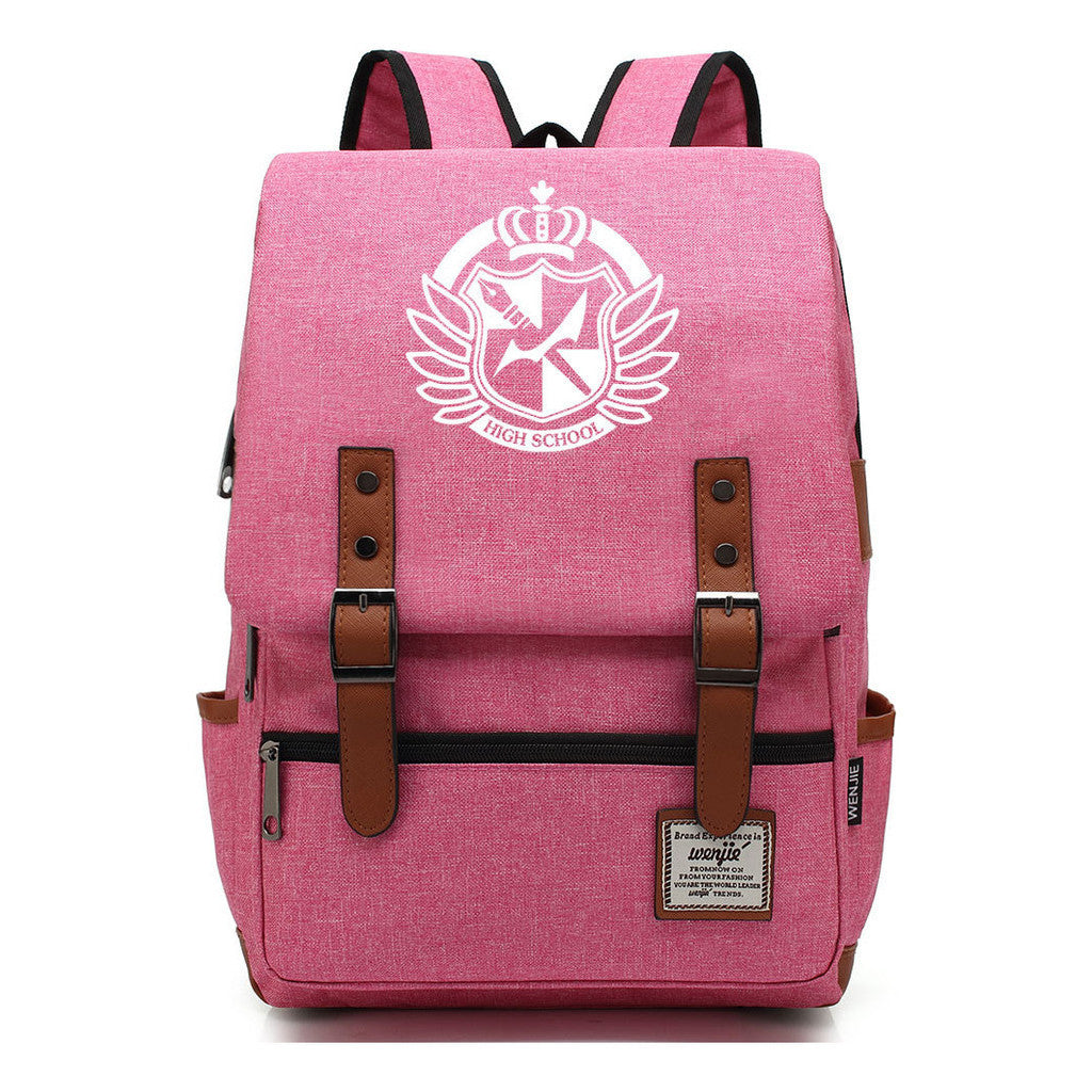 Printed Teenage Student Backpack For Men And Women With Casual Belt Buckle Classic Backpack