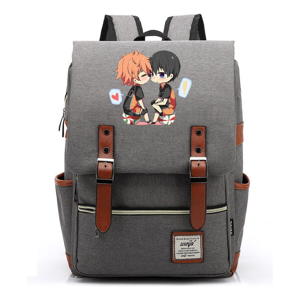 Volleyball Youth Printed Student School Bag Casual Belt Buckle Classic Backpack