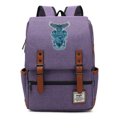 School Of Witchcraft And Wizardry Printed Student Backpack For Men And Women, Casual Belt Buckle, Classic Backpack
