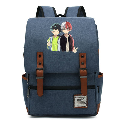 Anime My Heroes Academy Printed Youth Student School Bag Casual Belt Buckle Classic Backpack