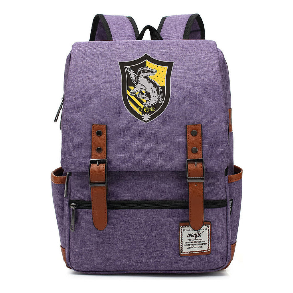 School Of Witchcraft And Wizardry Printed Youth Student School Bag Casual Belt Buckle Classic Backpack