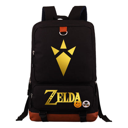Golden The Legend Of Zelda Printed Schoolbags For Young Students, Large-capacity Travel Bags, Backpacks For Men And Women.