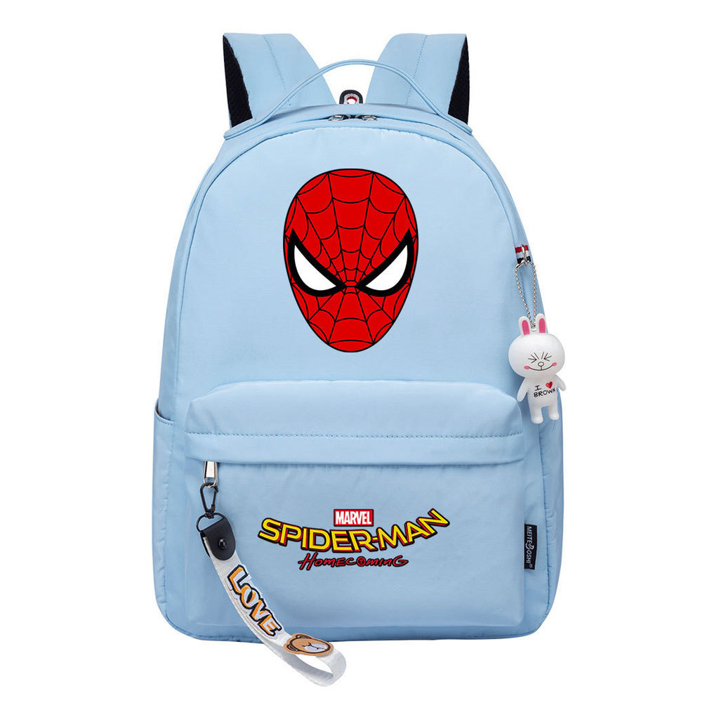 Superhero printed student backpack for boys and girls, casual travel bag with backpacks