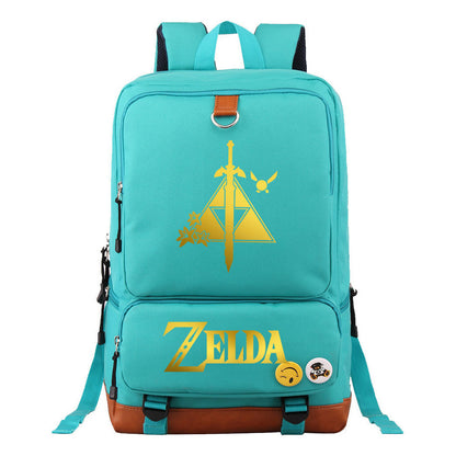 Golden Selda Kingdom Tear Print Youth Student School Bag Travel Bag Shoulder Travel Backpack