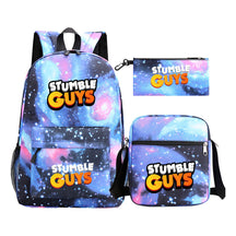 Three piece printed student backpack set for boys and girls, backpack set