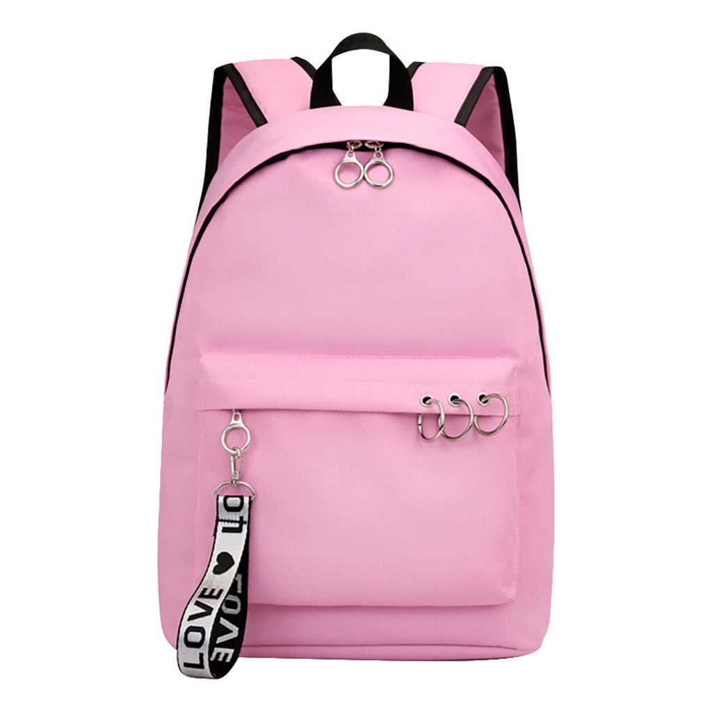 Fashionable Printed Teenage Student Backpack, Female Woven Strap Casual Backpack