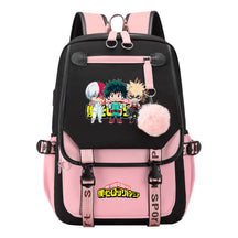 Comics My Heroes Academy Usb Youth Student Backpack Men's And Women's Leisure Ribbon Flip Backpack