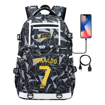 Sports Star Cristiano Ronaldo Usb Youth Student School Bag Men's And Women's Backpack Leisure Travel Bag