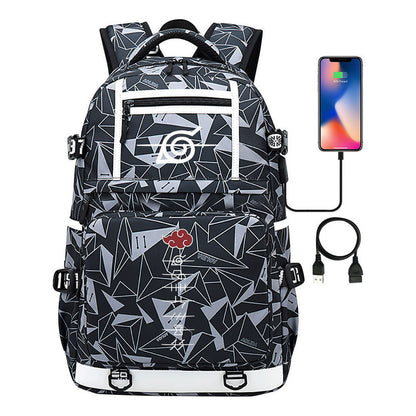 Fashionable Naruto Usb Youth Student School Bag Men's And Women's Backpack Leisure Travel Bag