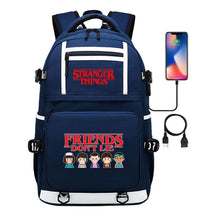 Strange Story Printed Usb Youth Student Backpack For Men And Women's Leisure Travel Backpack